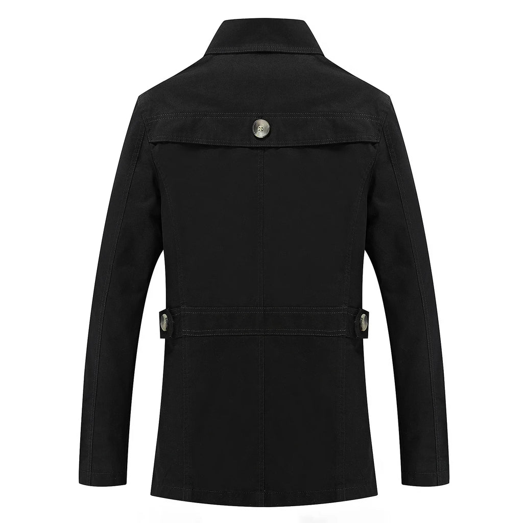 Men's Long Trench Coat Formal Classic Autumn Outerwear