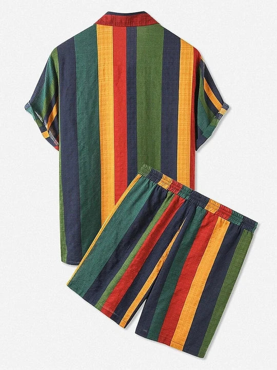 Men's Brent Striped Summer Two-Piece Set