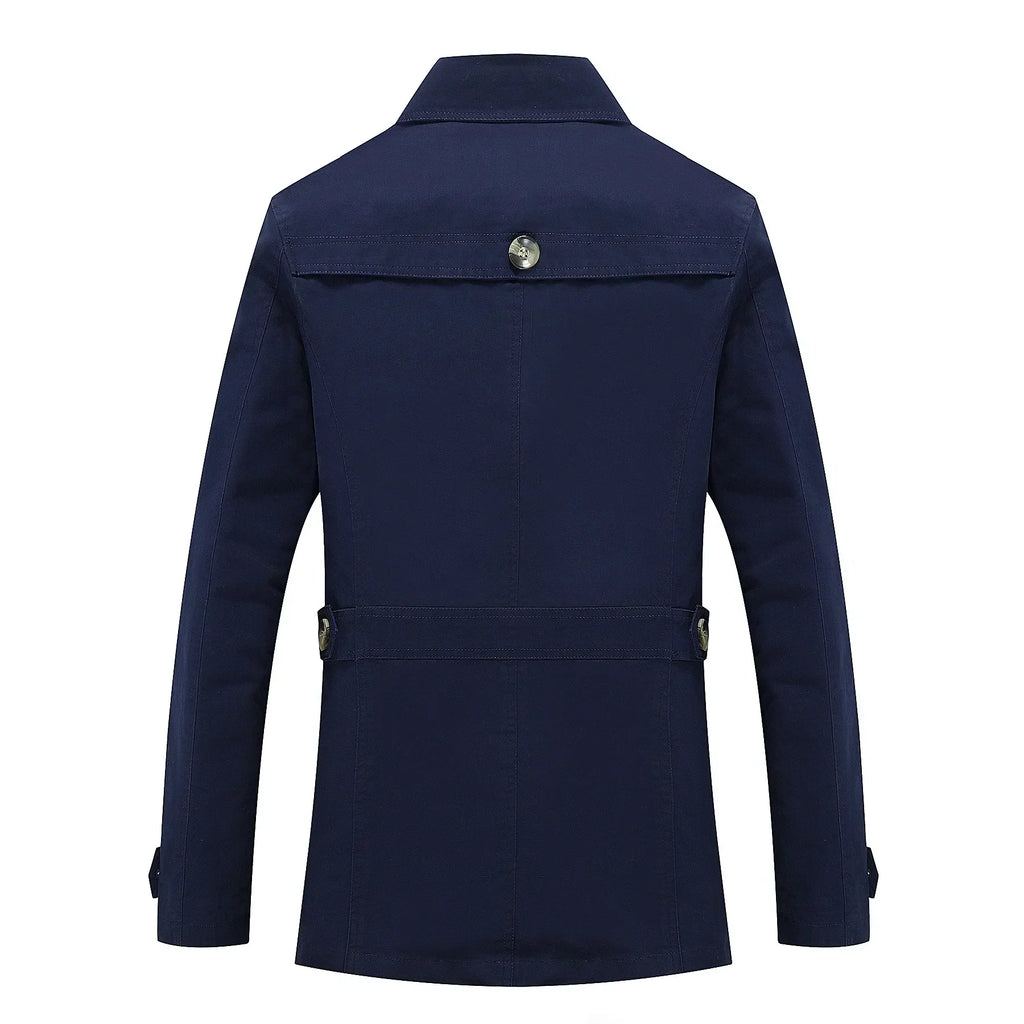 Men's Long Trench Coat Formal Classic Autumn Outerwear