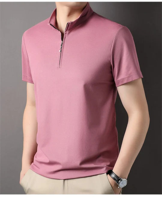 Men's Silk Quarter Zip Shirt