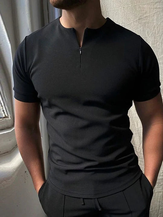 Men's Quarter Zip Casual T-Shirt