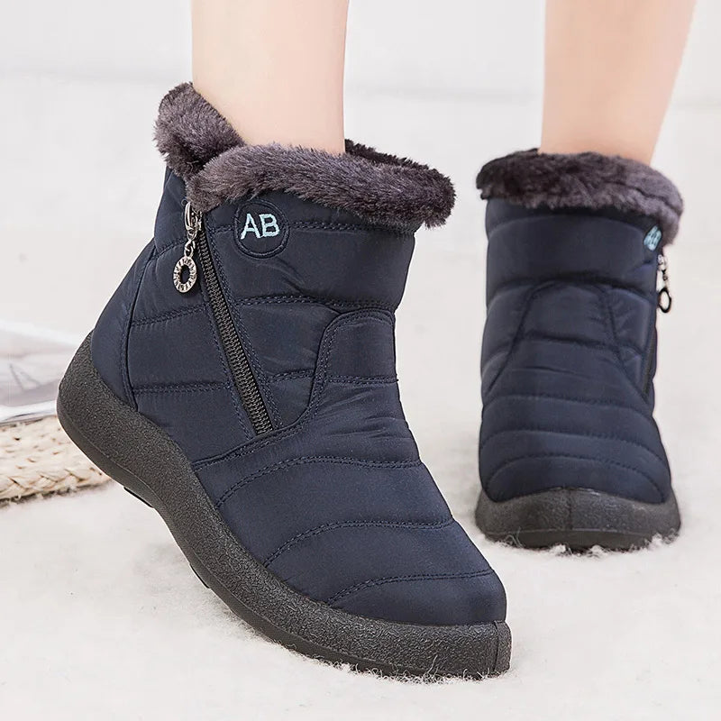 Ankle Boots Fur Lined Warm Casual Durable Autumn Winter