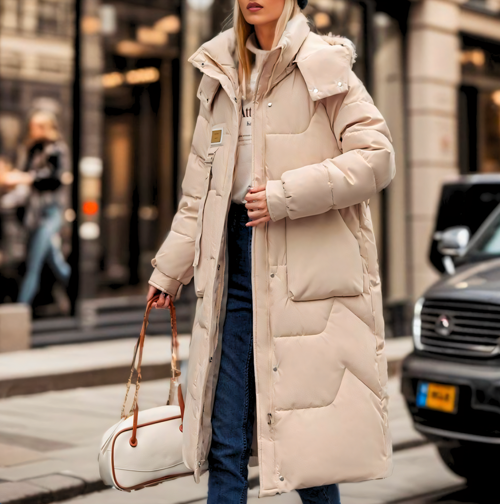 Long Puffer Jacket Quilted Luxe Winter Statement