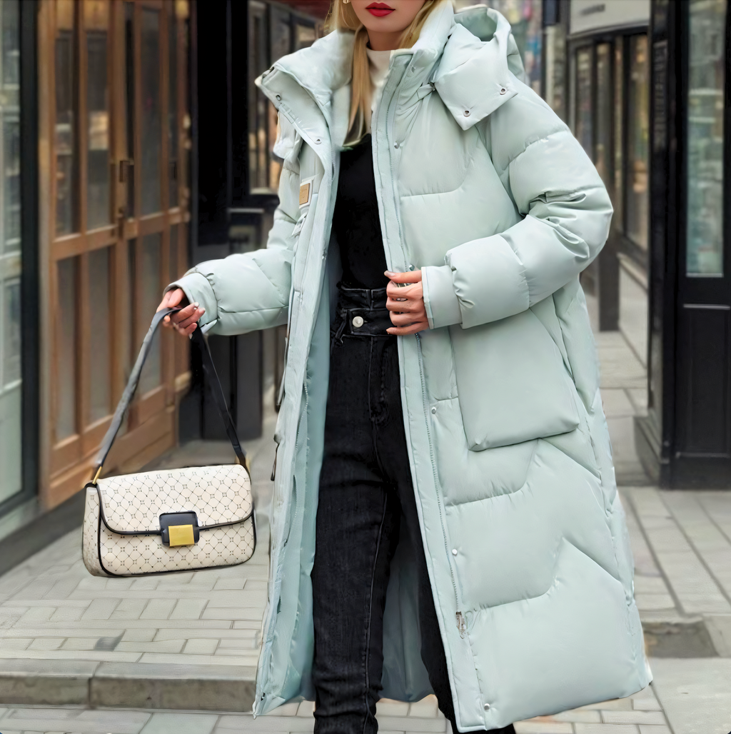 Long Puffer Jacket Quilted Luxe Winter Statement