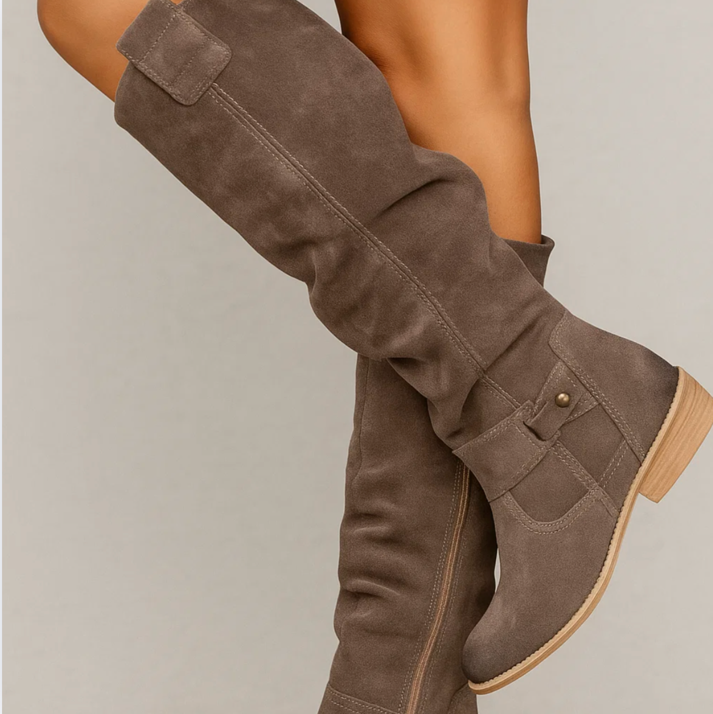 Suede Boots Soft 3cm Heel Elegant Comfortable Fit