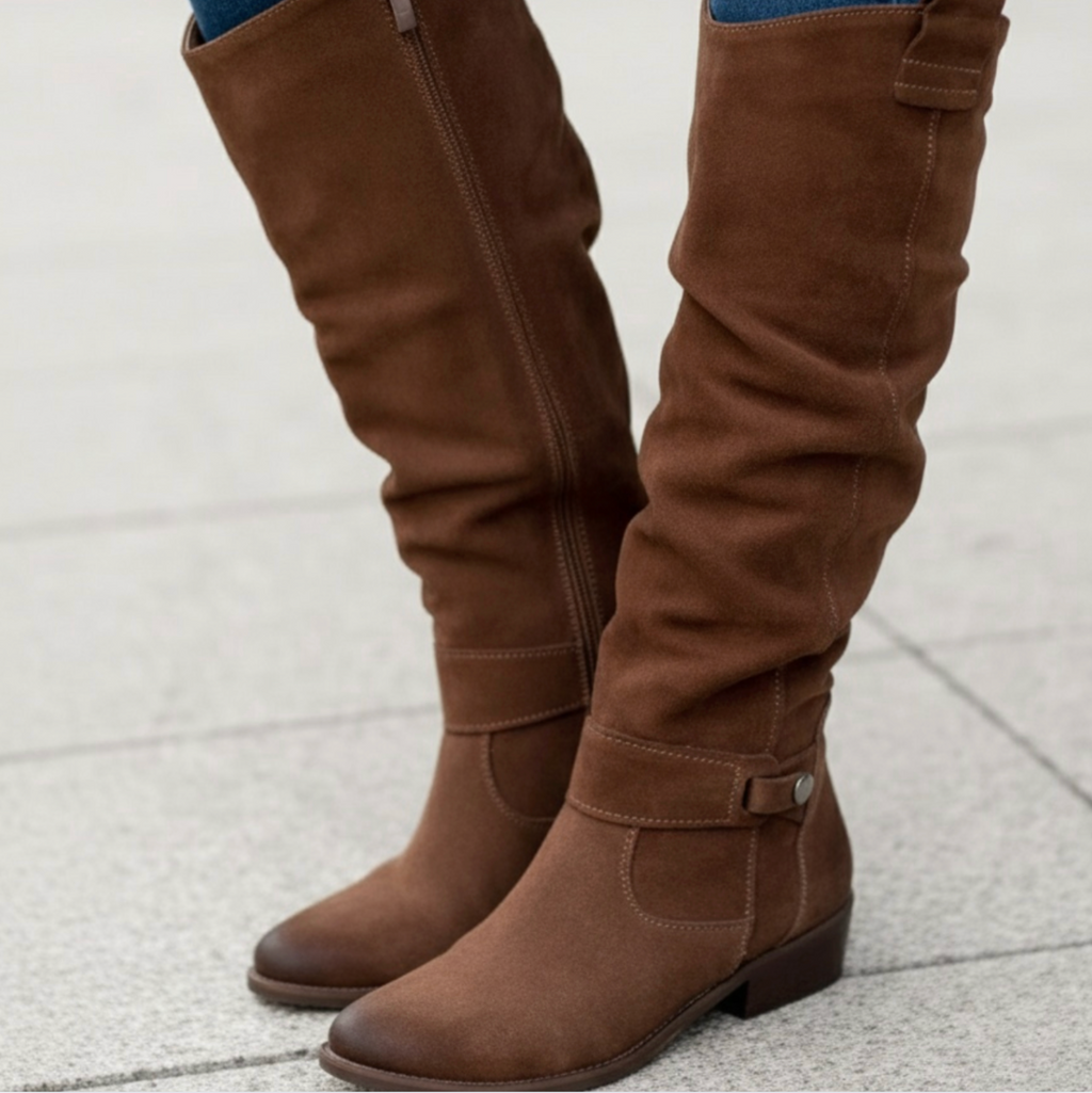 Suede Boots Soft 3cm Heel Elegant Comfortable Fit