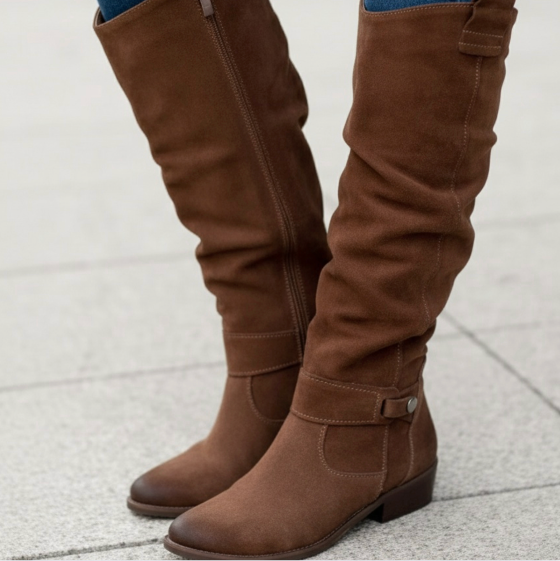Suede Boots Soft 3cm Heel Elegant Comfortable Fit