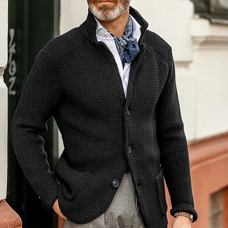 Men's Cardigan Buttoned Knit Layering Casual