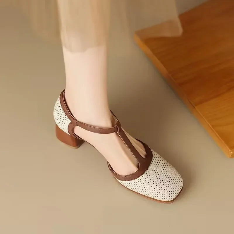 Cutout Pumps Ankle Strap