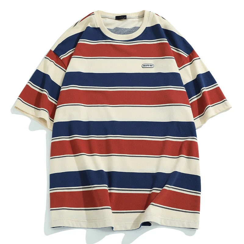 Men's Striped Oversized Couple T-Shirt