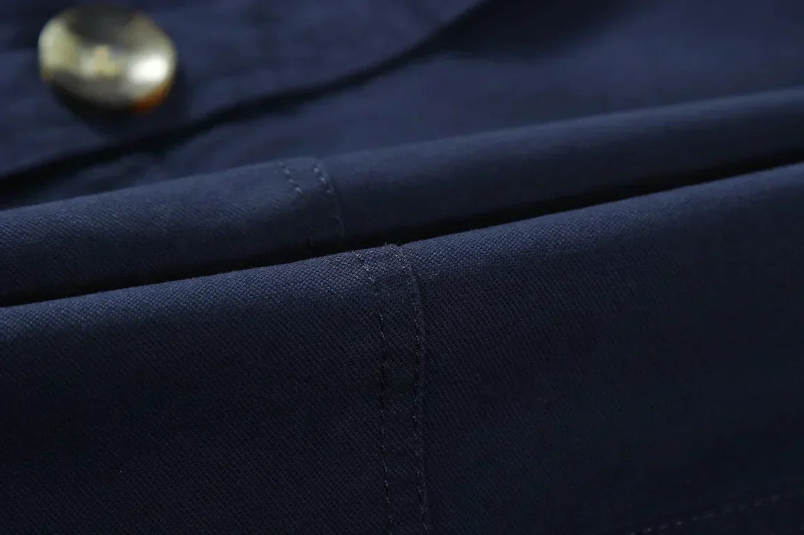 Men's Long Trench Coat Formal Classic Autumn Outerwear
