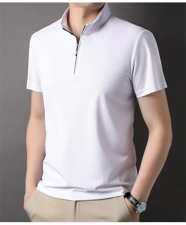 Men's Silk Quarter Zip Shirt