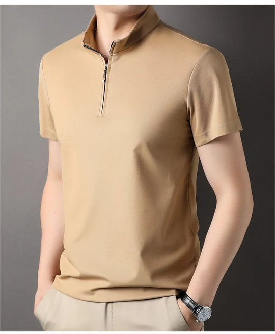 Men's Silk Quarter Zip Shirt