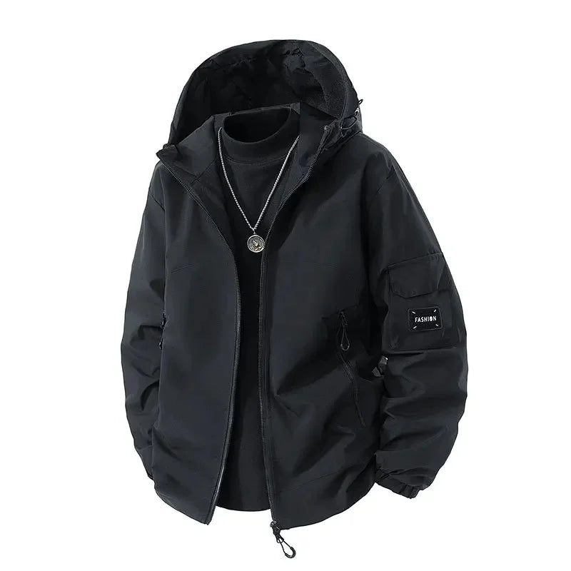 Men's Ski Jacket Hooded Relaxed Fit Winter Outerwear