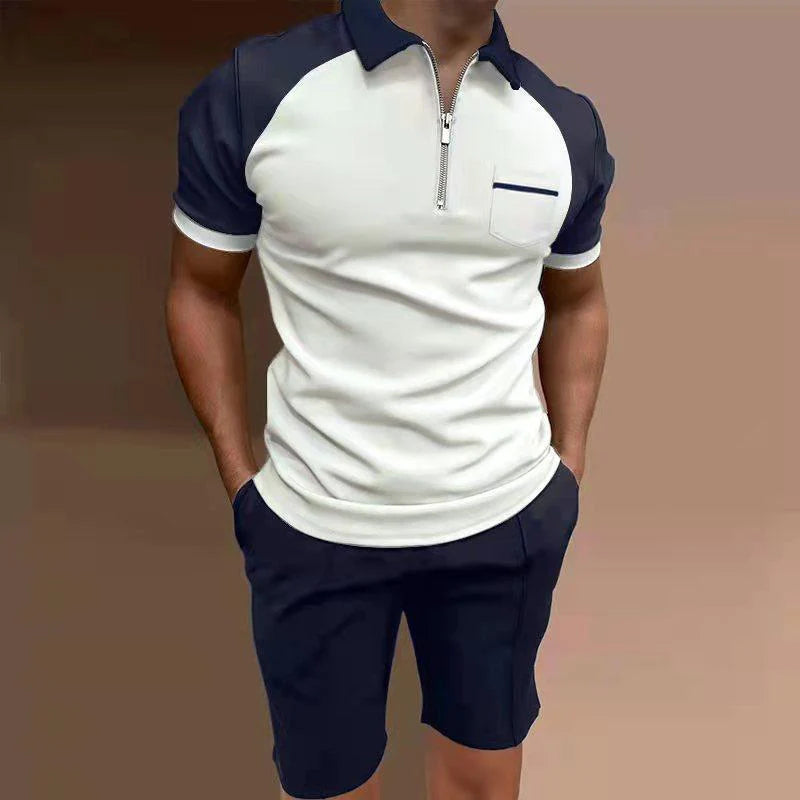 Men's Slim Fit Quarter Zip Polo Shirt