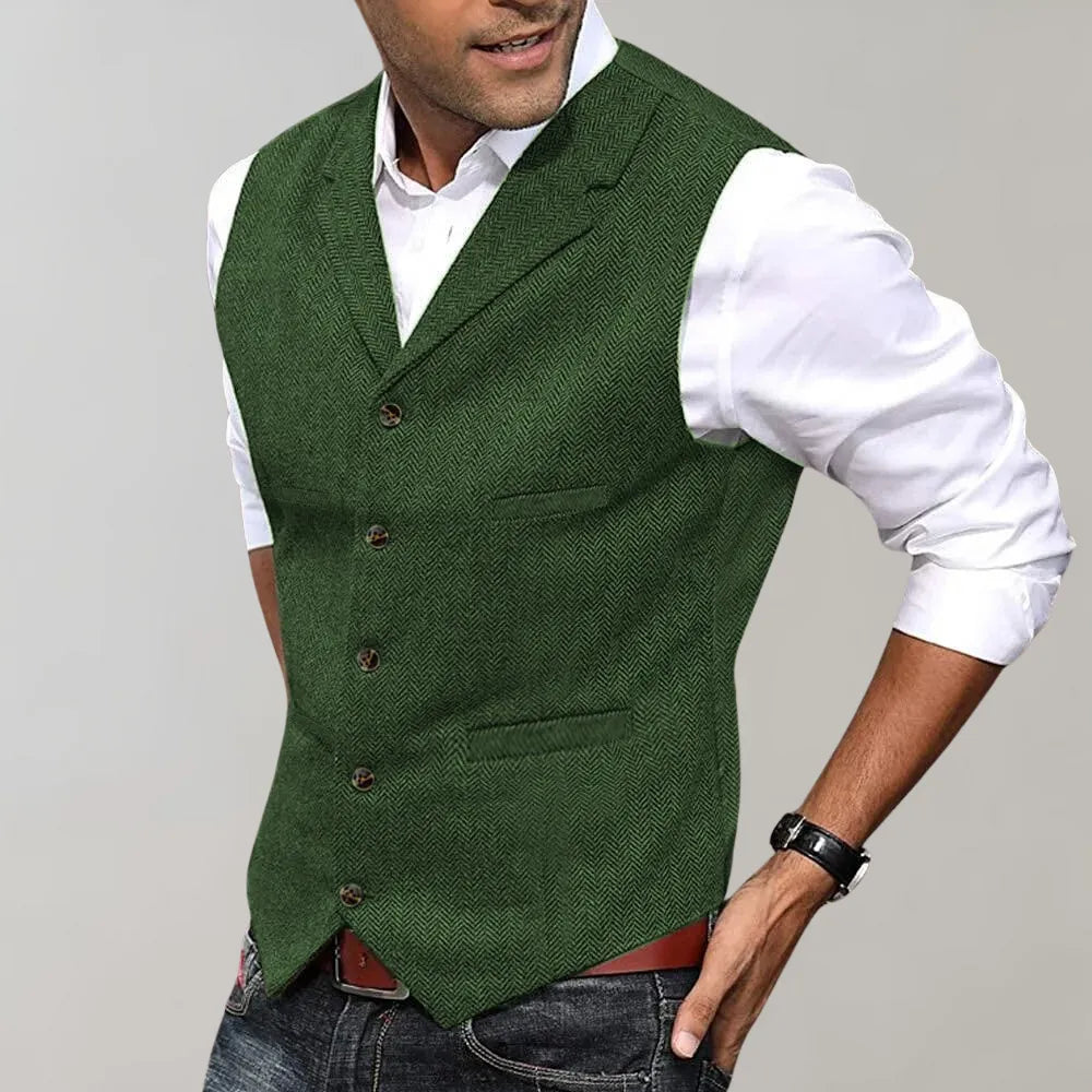 Men's Waistcoat Single Breasted Slim Fit Knit