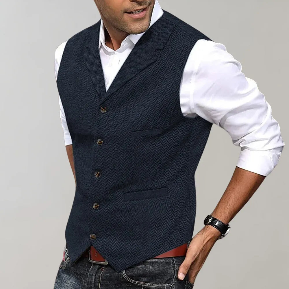 Men's Waistcoat Single Breasted Slim Fit Knit