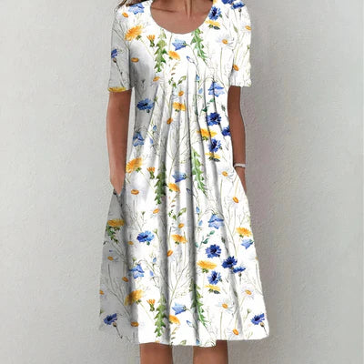 100% Cotton Sundress A-Line Garden Party Brunch Elegant