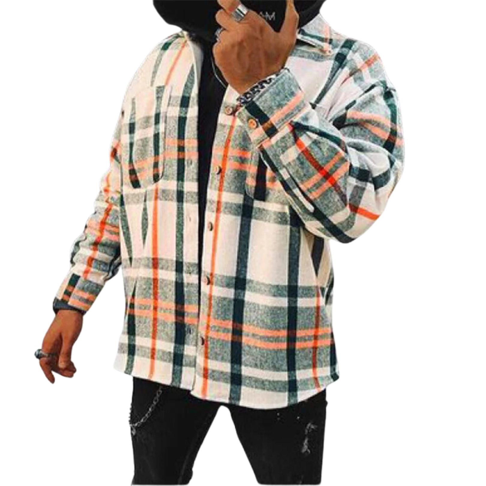 Men's Checked Flannel Shirt Brushed Warm Winter