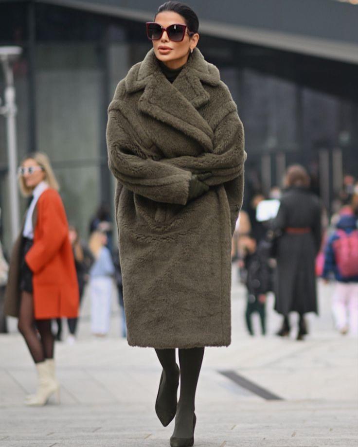 Long Teddy Coat Soft Plush Warm Look Comfortable Winter