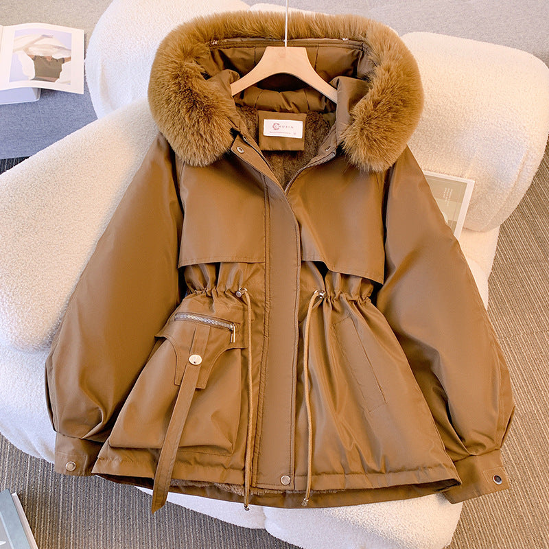 Women's Winter Jacket Hooded Faux Fur Padded Elegant