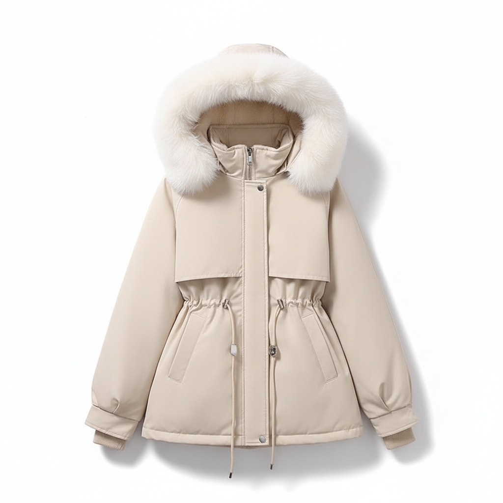 Women's Winter Jacket Hooded Faux Fur Padded Elegant
