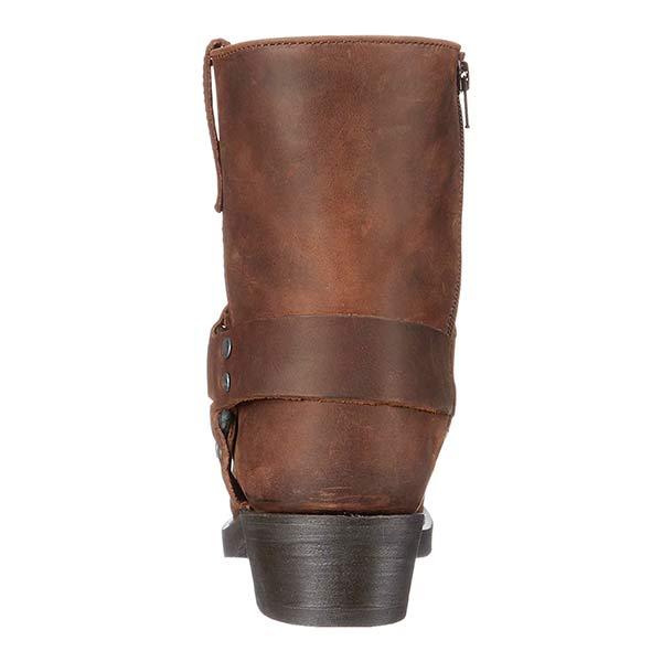 Harness Boots Leather Mid Cut Full Grain Buckle Autumn