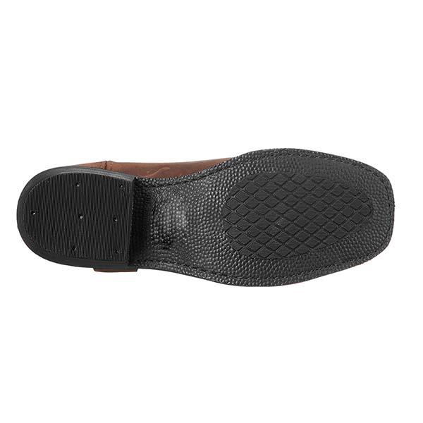 Harness Boots Leather Mid Cut Full Grain Buckle Autumn