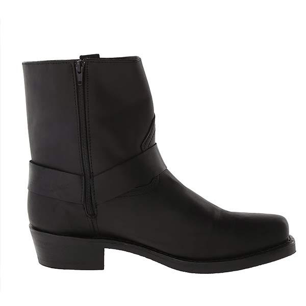 Harness Boots Leather Mid Cut Full Grain Buckle Autumn