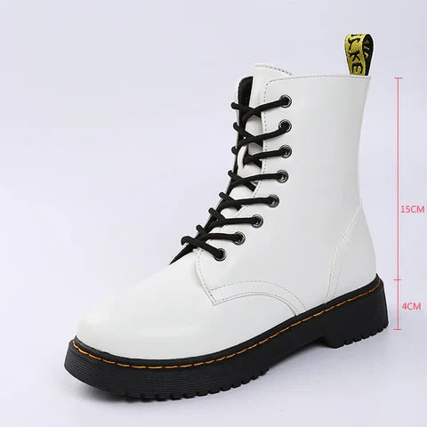 Women's Boots Lace Up Side Zip Rubber Sole Comfort