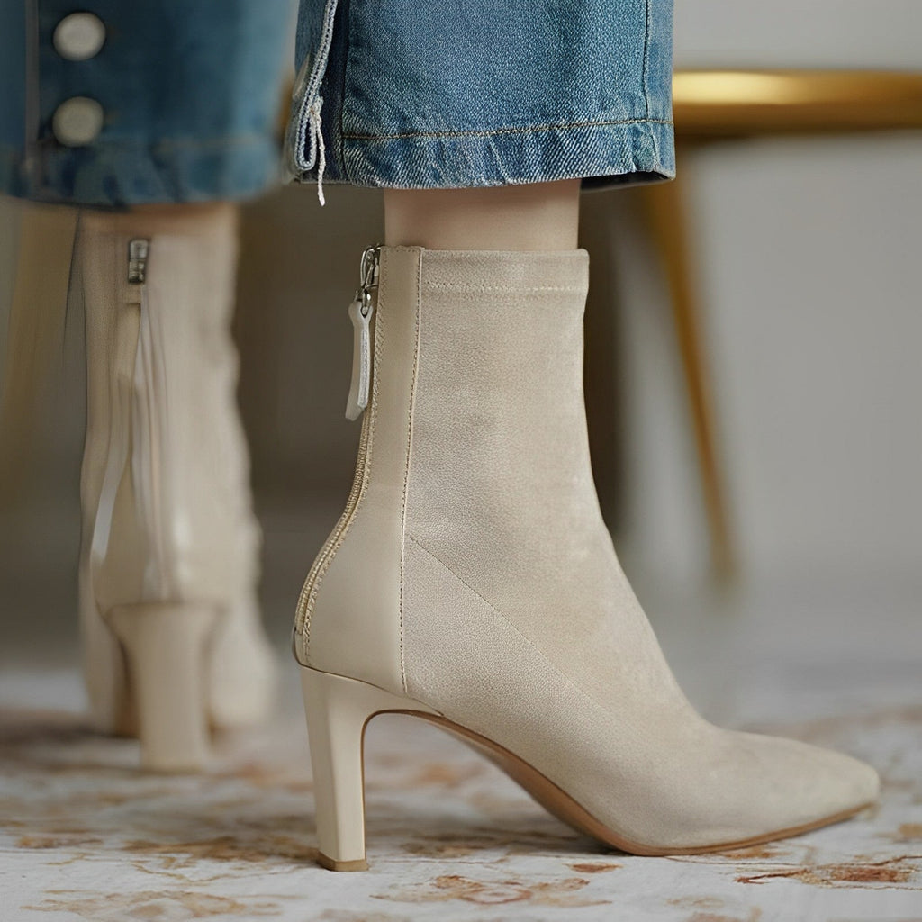 Ankle Boots Pointed Toe Heel Elegant Feminine Refined