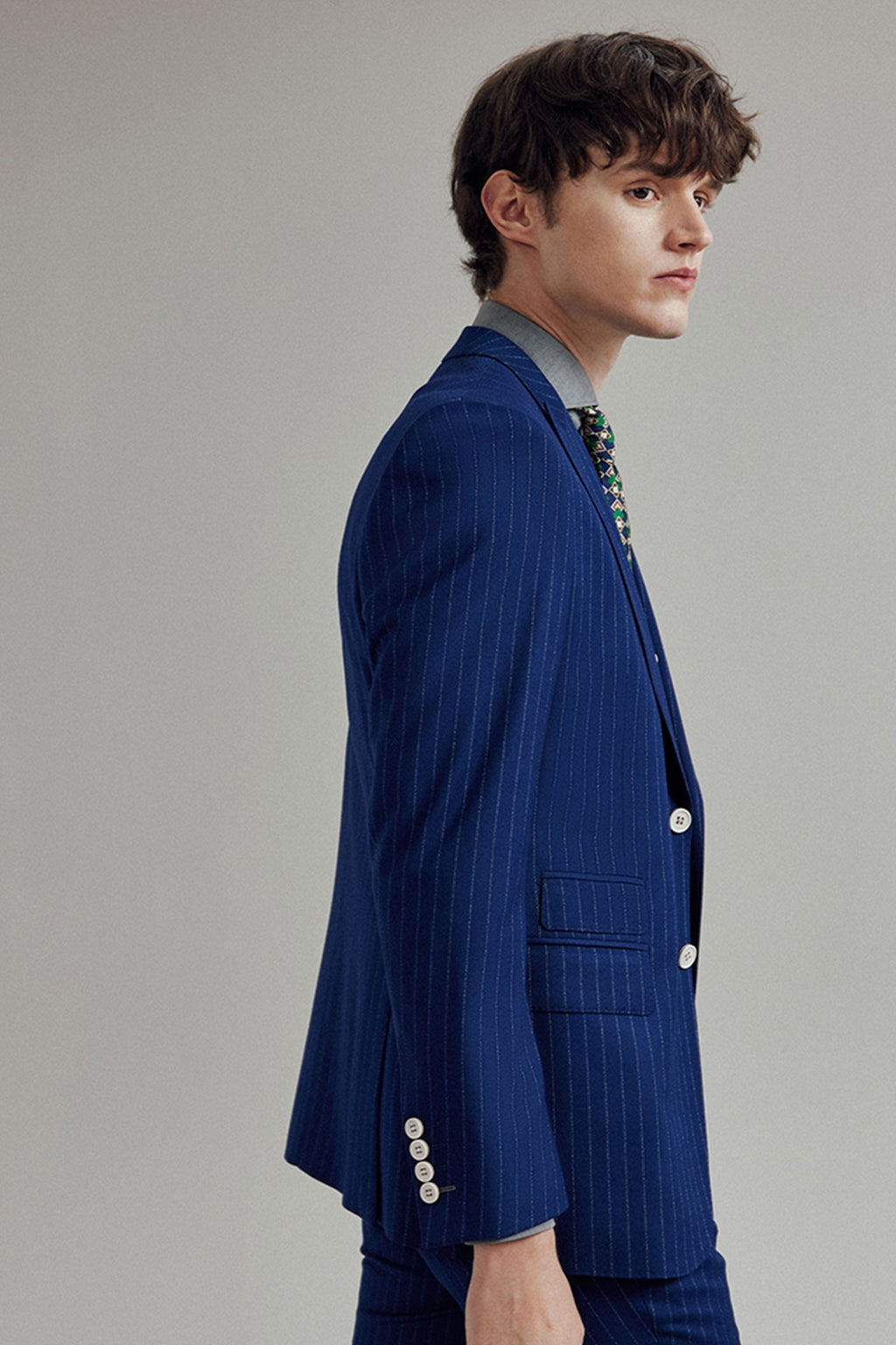 Striped Slim Fit Wedding Business 3 Piece Suit Blazer Vest Trousers