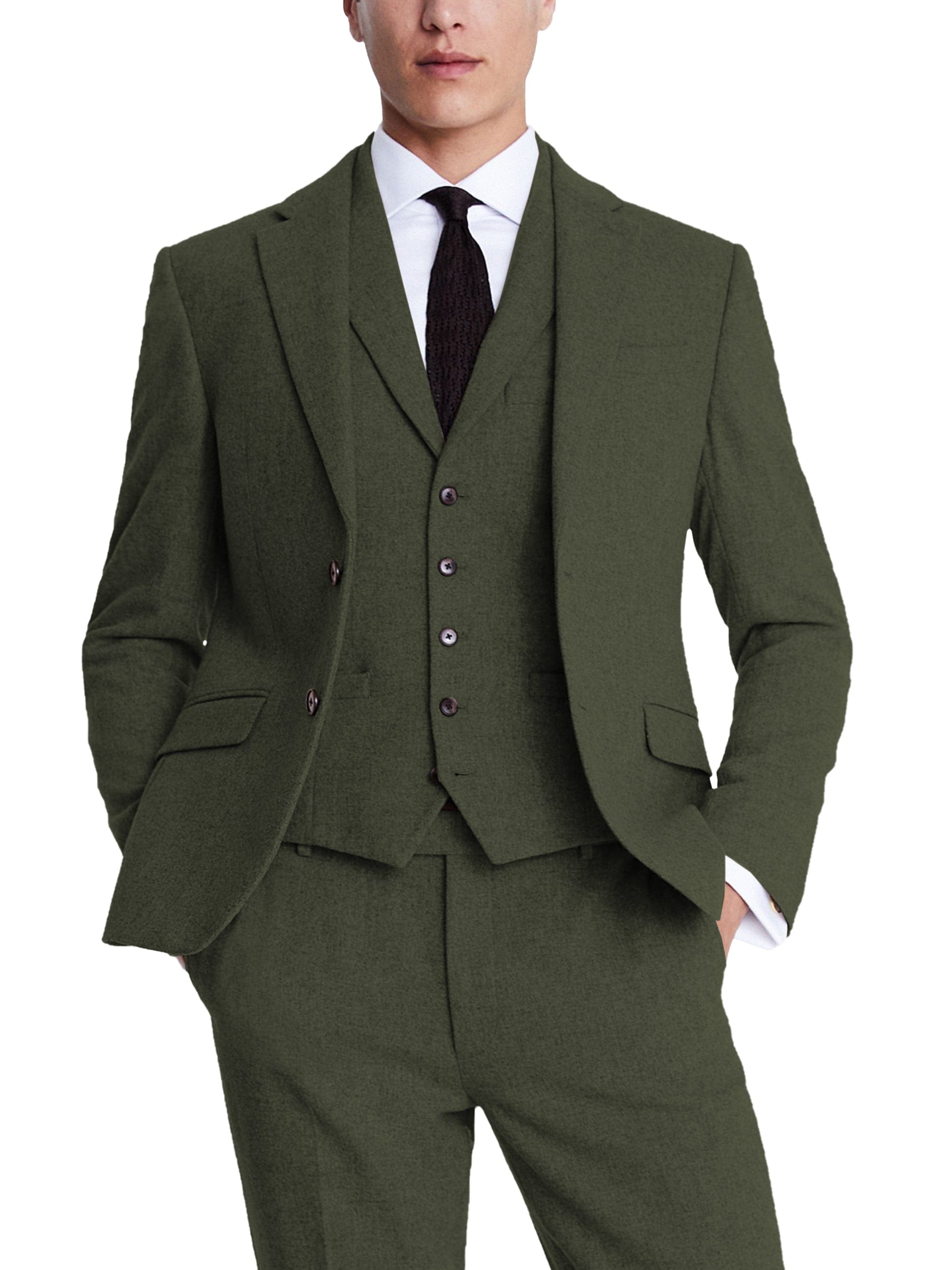 Tweed 3 Piece Suit Blazer Vest Trousers