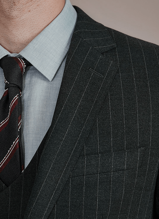 Striped Wedding 3 Piece Suit Blazer Vest Trousers