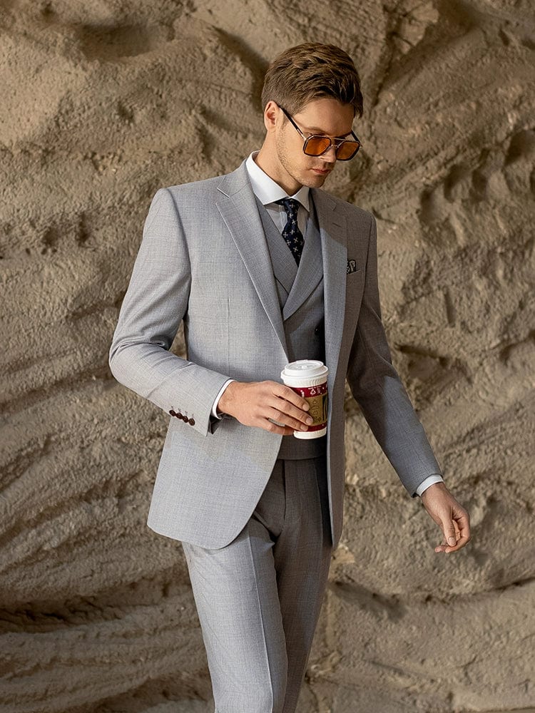 Slim Fit Wedding Business 3 Piece Suit Blazer Vest Trousers