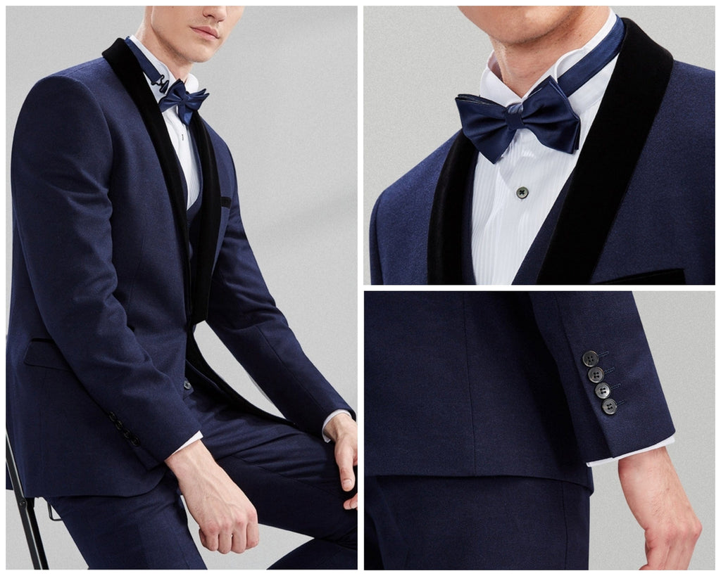Velvet 3 Piece Suit Blazer Vest Trousers
