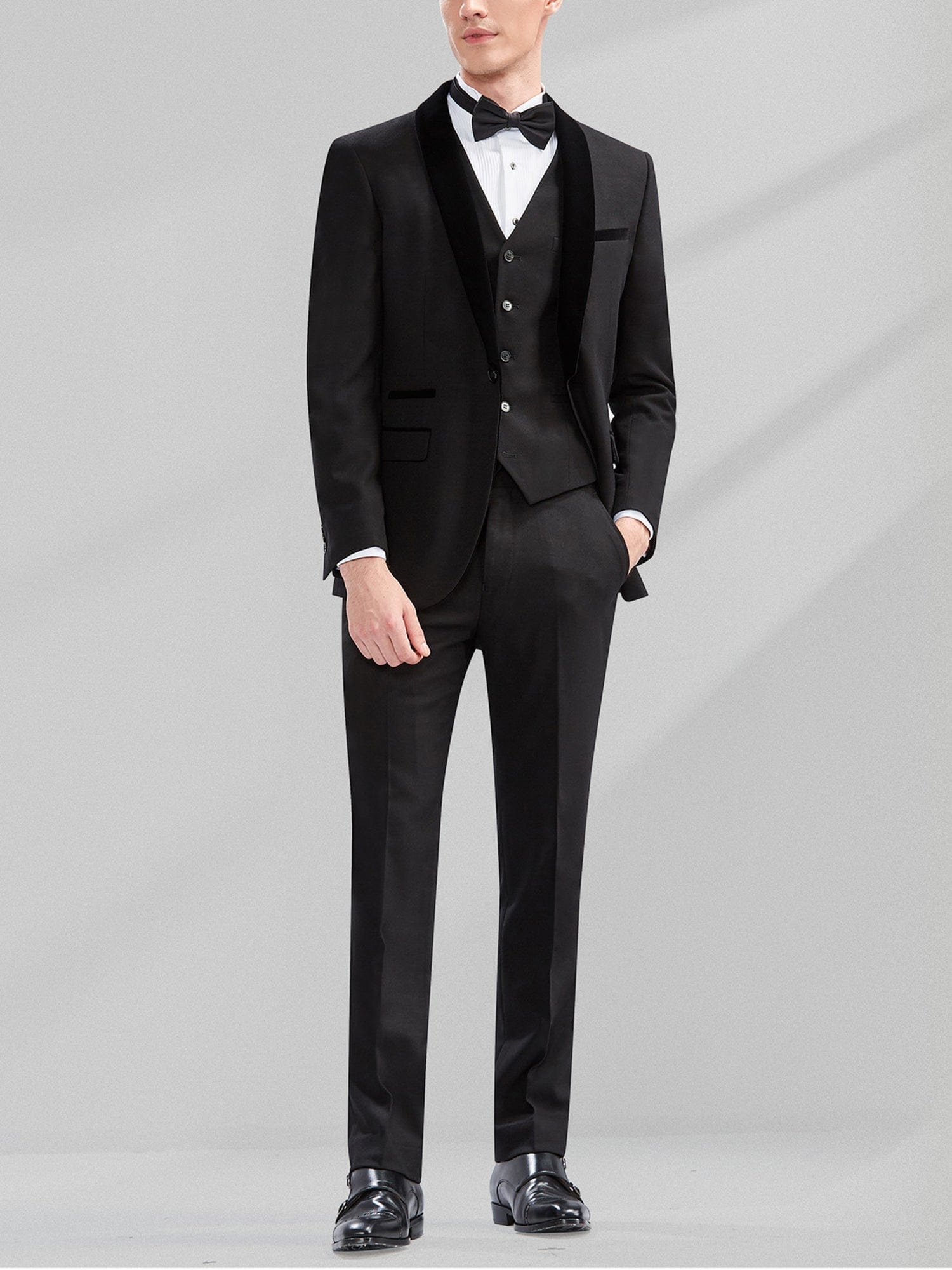 Velvet 3 Piece Suit Blazer Vest Trousers