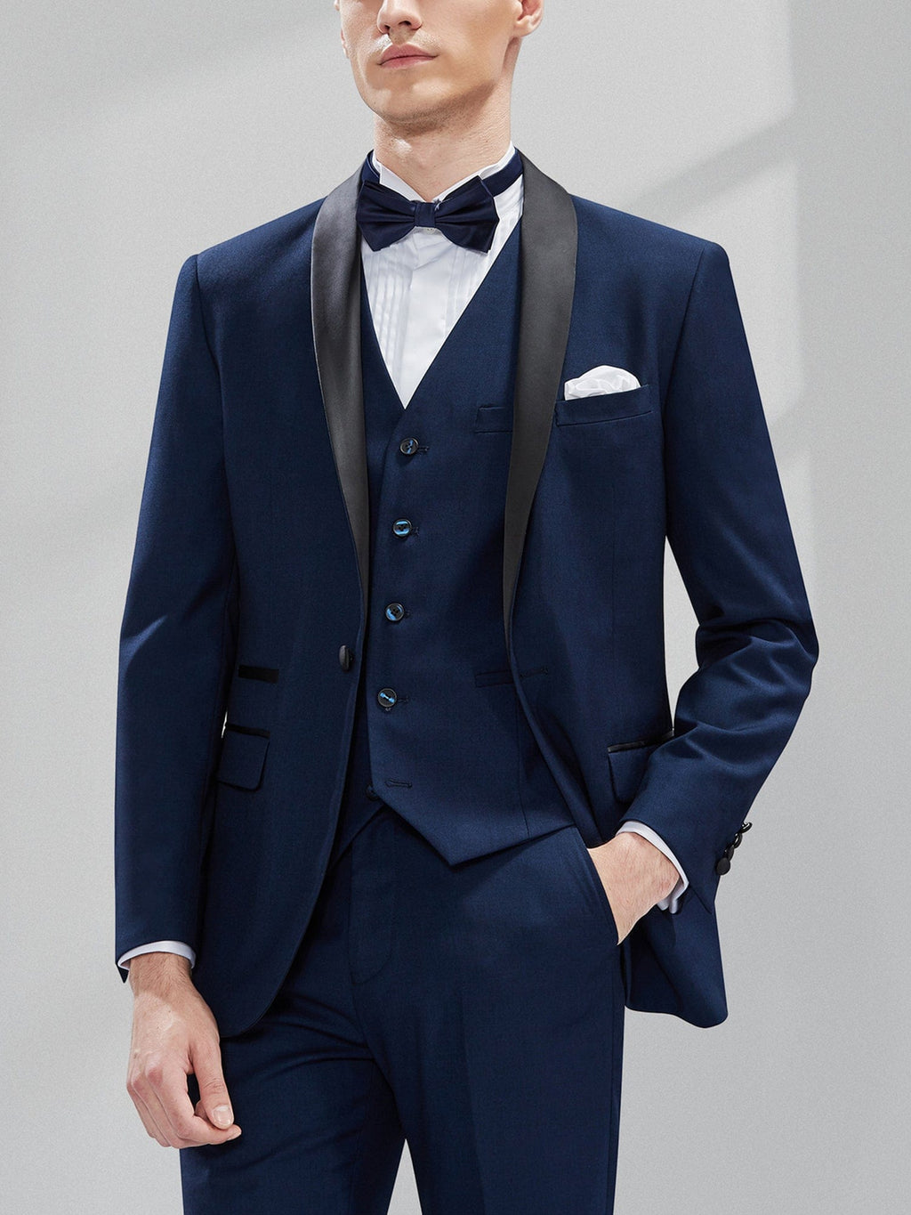 Shawl Lapel Slim Fit Wedding Tuxedo 3 Piece Suit Blazer Vest Trousers