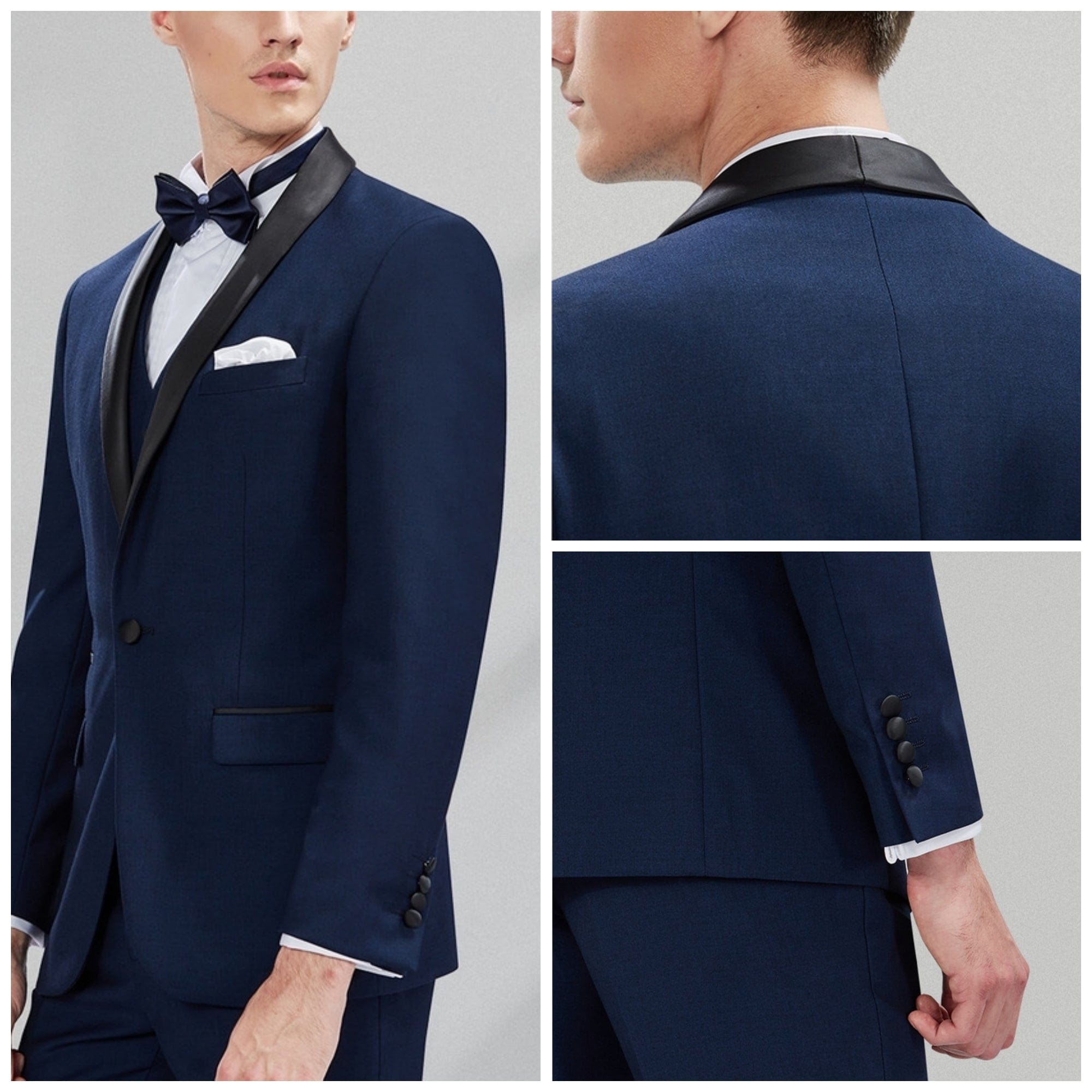 Shawl Lapel Slim Fit Wedding Tuxedo 3 Piece Suit Blazer Vest Trousers