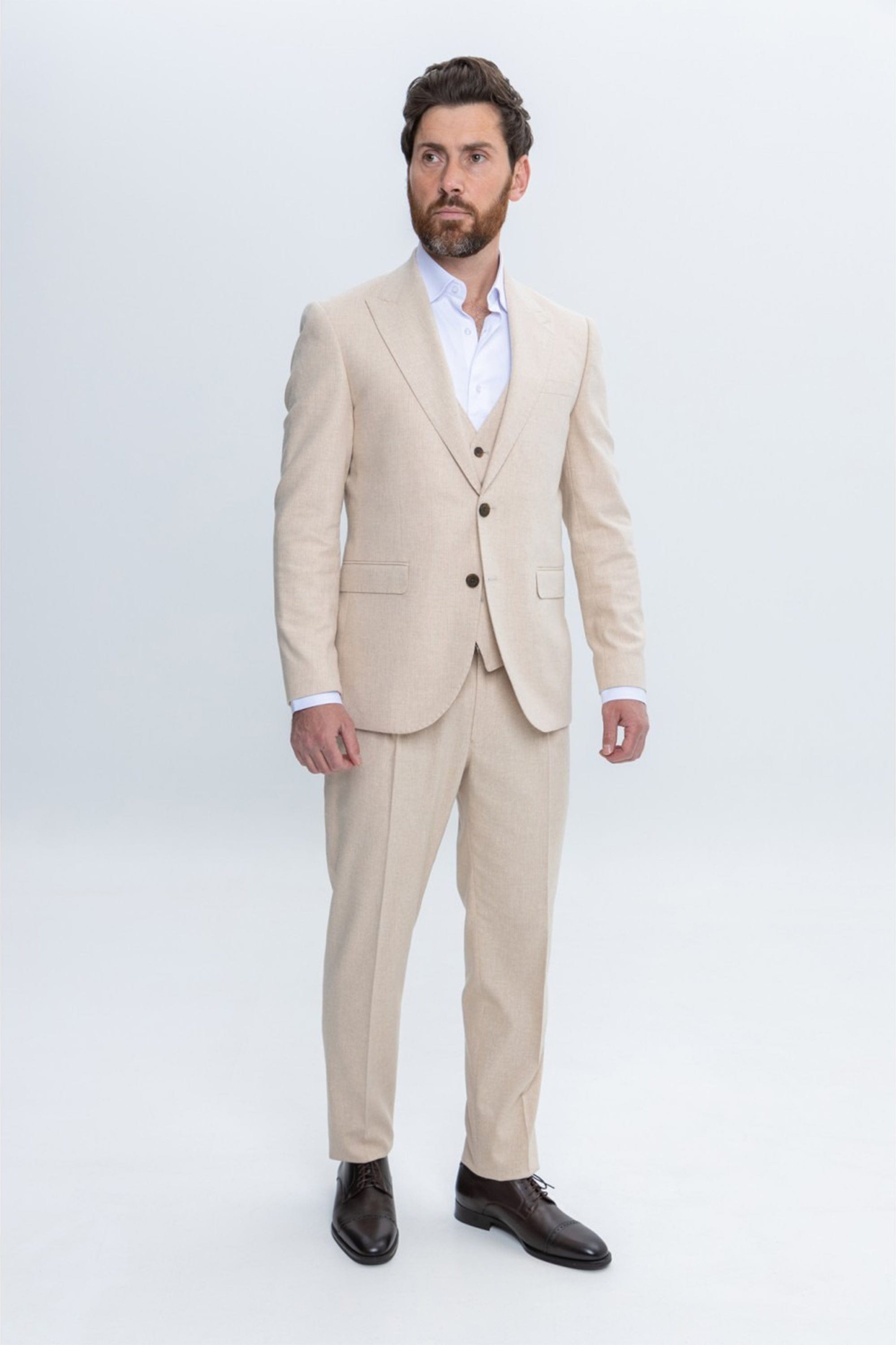 Slim Fit Business 3 Piece Suit Blazer Vest Trousers