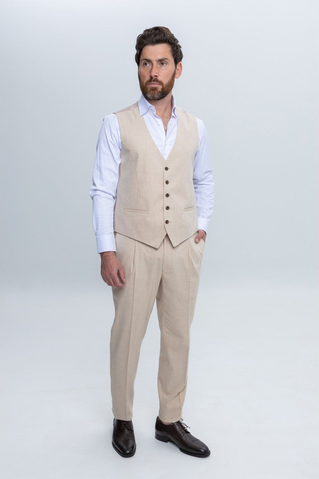 Slim Fit Business 3 Piece Suit Blazer Vest Trousers