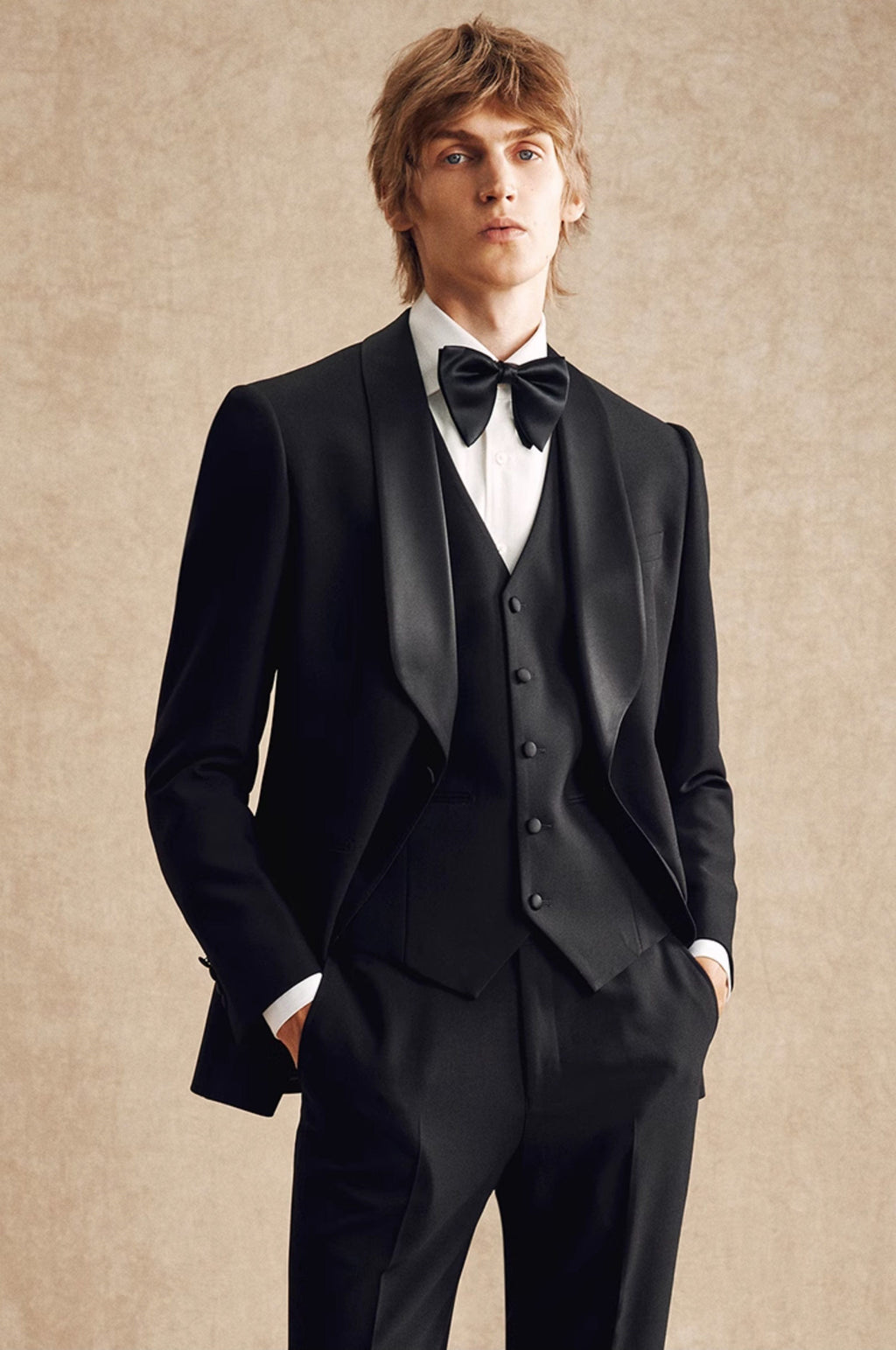 Shawl Lapel Wedding Business 3 Piece Suit Blazer Vest Trousers