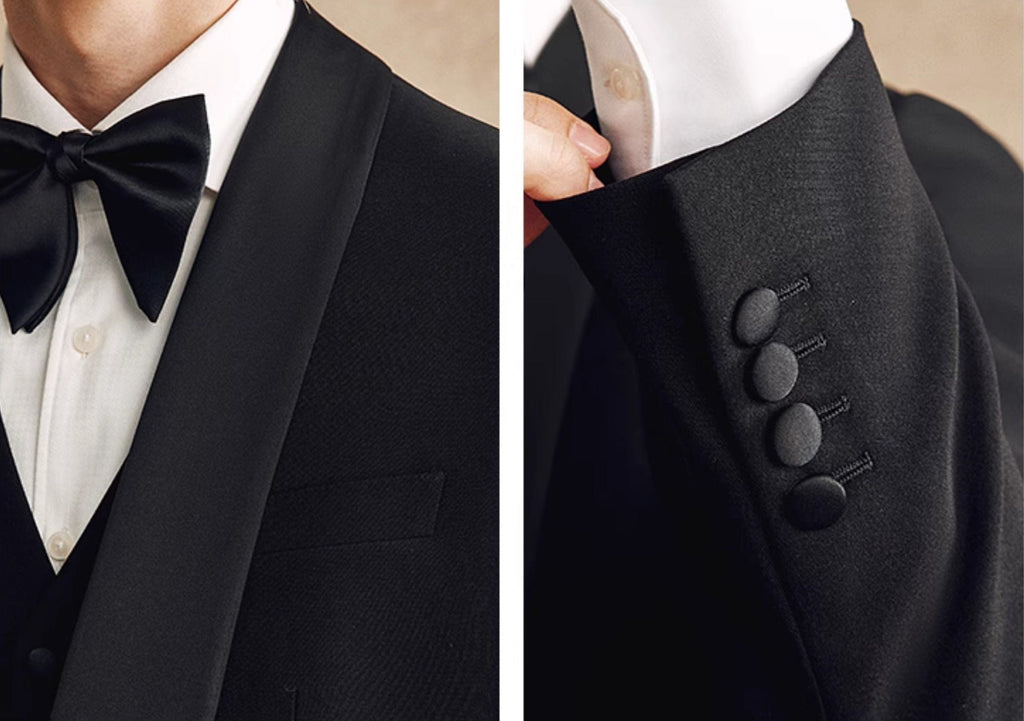 Shawl Lapel Wedding Business 3 Piece Suit Blazer Vest Trousers