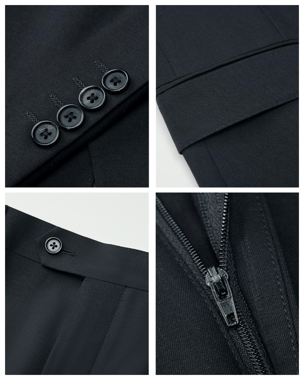 Single Breasted Slim Fit Wedding Business 3 Piece Suit Blazer Vest Trousers