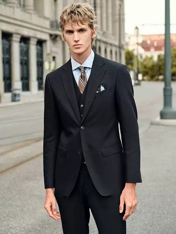 Single Breasted Slim Fit Wedding Business 3 Piece Suit Blazer Vest Trousers