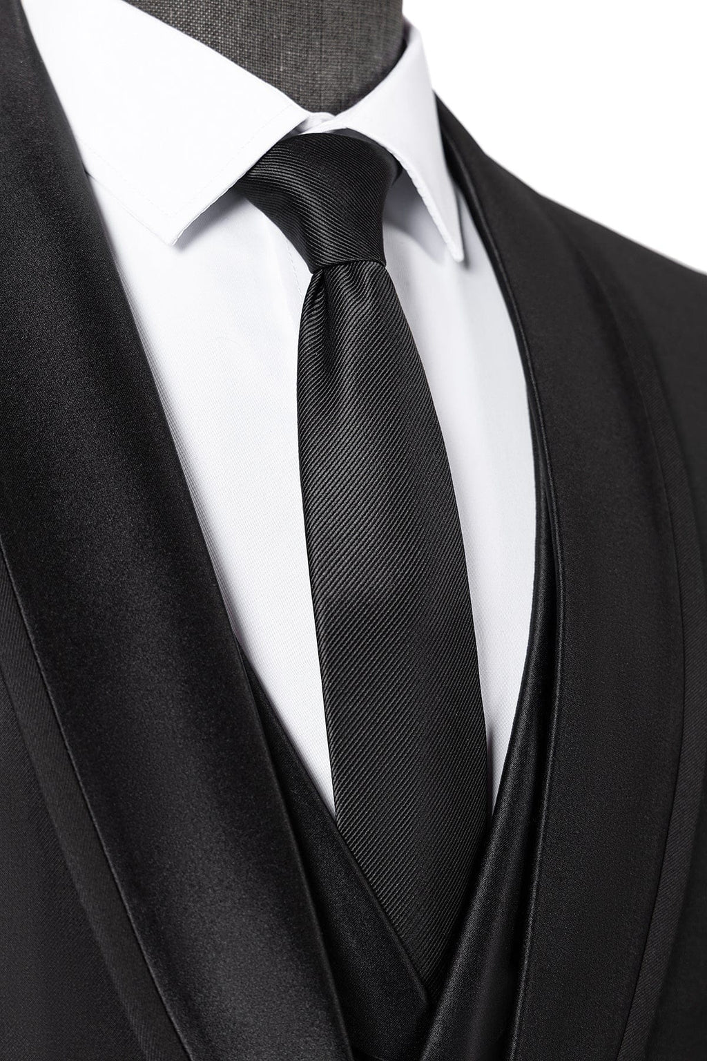 Satin 3 Piece Suit Blazer Vest Trousers