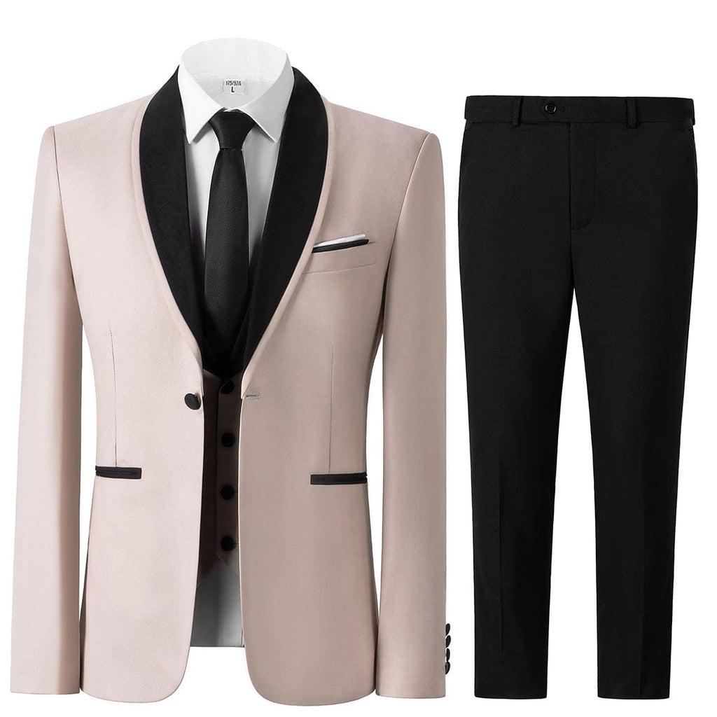 Satin 3 Piece Suit Blazer Vest Trousers