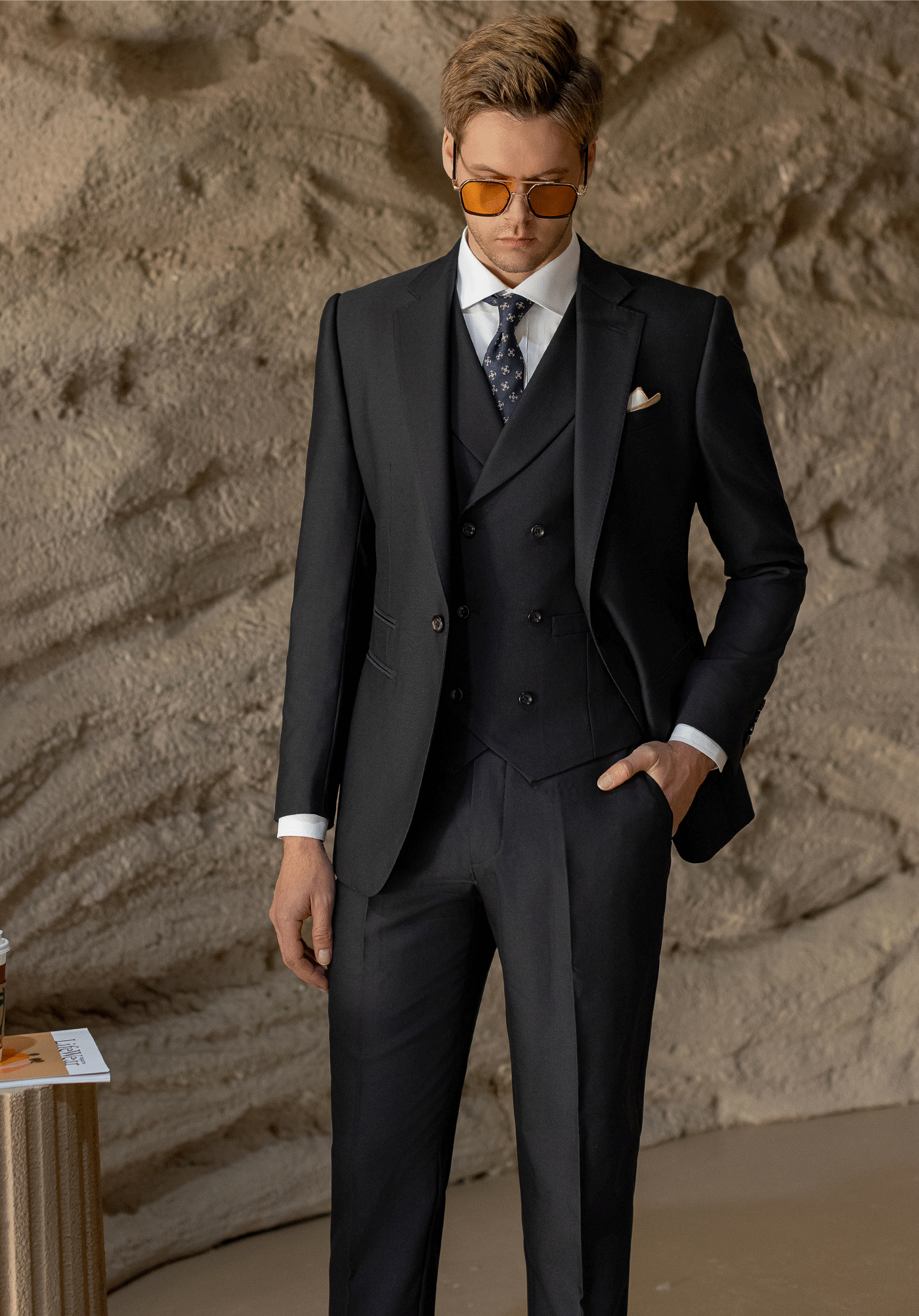 3 Piece Suit Blazer Vest Trousers