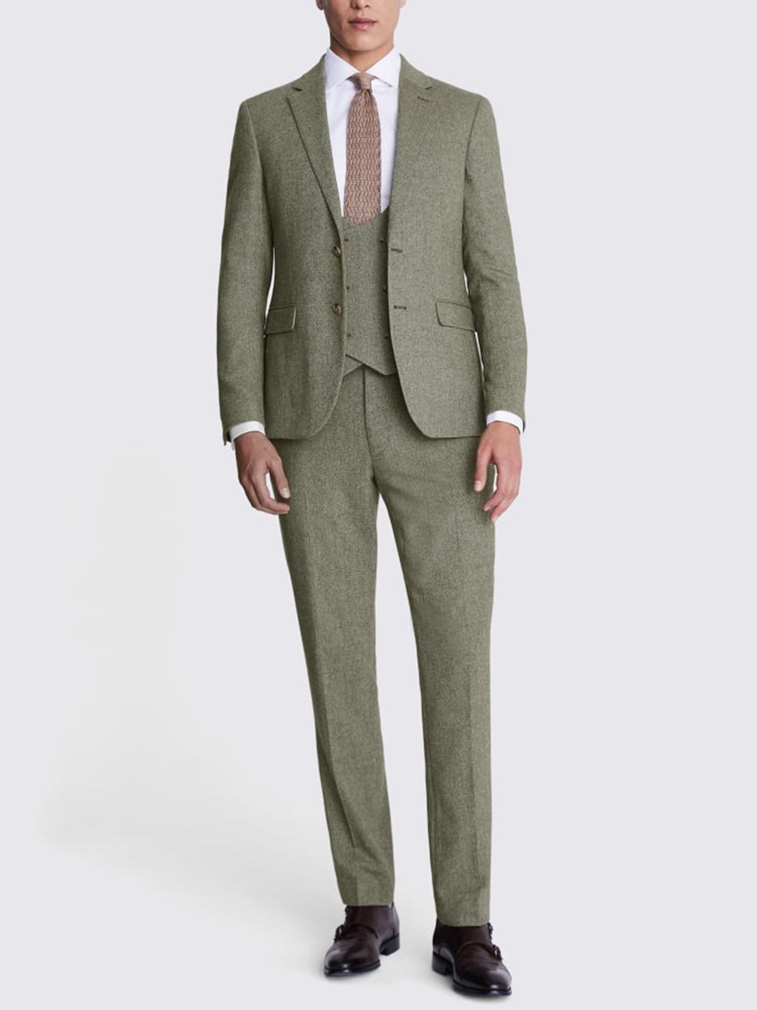 Notch Lapel Slim Fit Business 3 Piece Suit Blazer Vest Trousers
