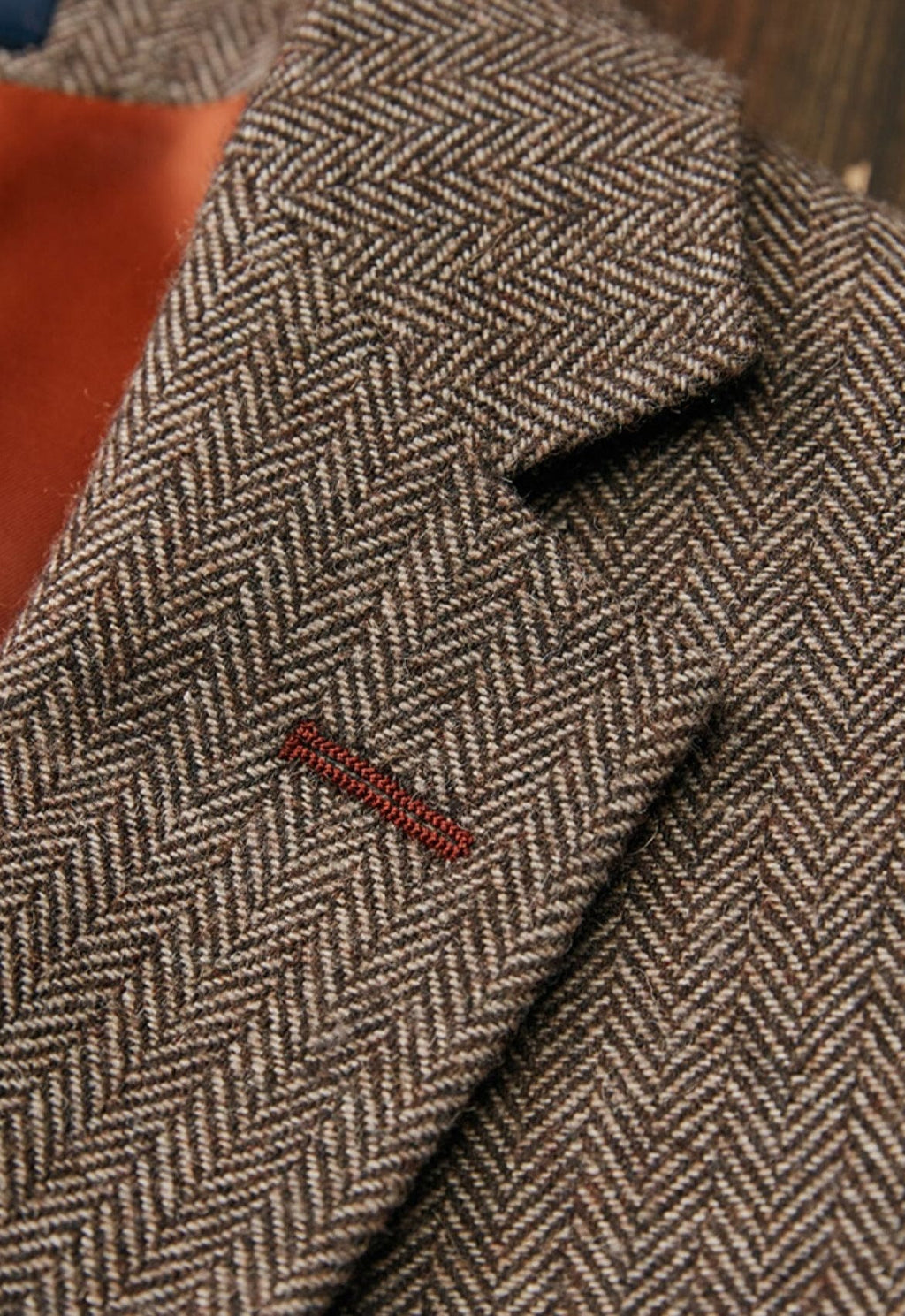 Herringbone 3 Piece Suit Blazer Vest Trousers